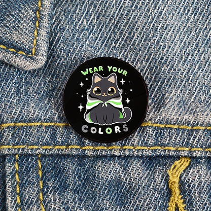 Lapel teacher tote Bag backpacks Badge Cartoon gift Pines Brooch for women Non Binary Pride cat Pins Custom cute Pines Shirt