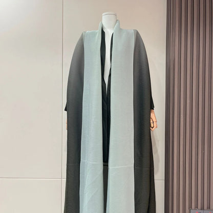 YUDX Wrinkled Women's Windbreaker Jacket Bat Sleeve Scarf Collar Gradient Long Robe Fashion Retro Coats and Jackets Women