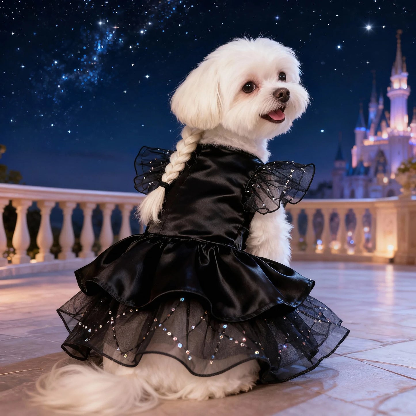 Pet Dog Cat Clothing Flutter Sleeve For Small Dog Teddy Bear Thin Pet Wedding Dress Formal Dress Party Outfit Group Dress Up