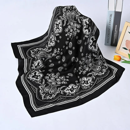 Syhood 70cm Square Satin Head Scarves Satin Bandanas for Women Satin Headband Scarves Silk Feeling Scarf Boho Headwear