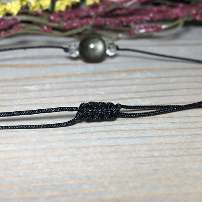 Golden Obsidian Necklace, Obsidian Necklace, Protection Necklace, Transformation Necklace,Wealth Necklace,for man or woman.1pc