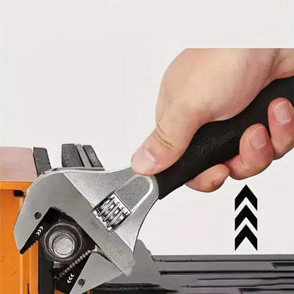 8/10/12Inch Adjustable Ratcheting Wrench Large Opening Multifunctional Self Tightening Wrench Non-Slip Handle Universal Wrench