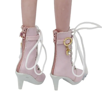 Dolls Accessories PU Leather Dolls Shoes Handmade Fashion Doll High Boots Cute Mini Doll High-heeled Shoes 1/3 BJD