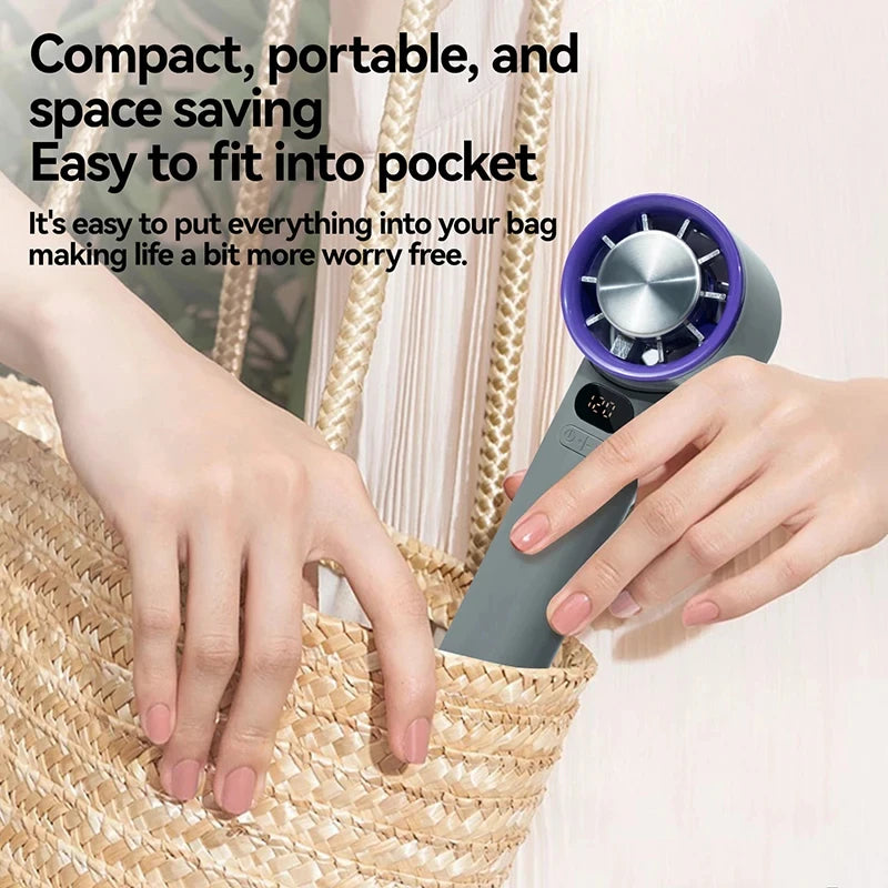Lenovo Mini Handheld Fan 120 Speed Portable Bladeless Desktop Fans Rechargeable Instant Cooling With Ice Mode For Men Women New