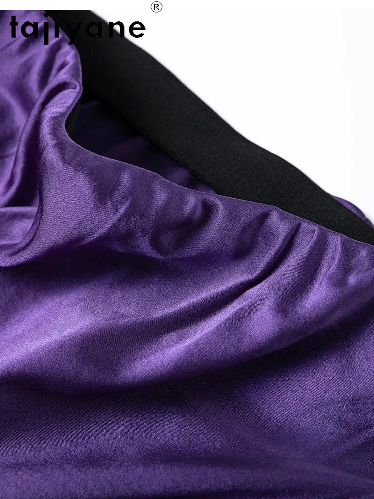 TAJIYANE 93% Natural Mulberry Silk Skirt Fashion Summer Satin Mermaid Skirt 21 Mommes elegant Long Skirt Woman Clothing 2025 스커트