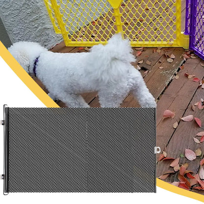 Retractable Barrier Fences Mesh Design Higher Design Mesh Stairs Gate Easy Install Punch-Free Dog Safety Fence Pet Supplies