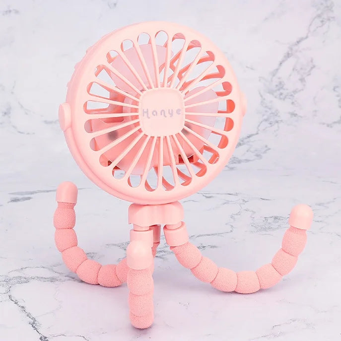 Baby Stroller Fan Hand Held Rechargeable USB Bladeless Small Folding Fans Mini Ventilator Silent Table Outdoor Cooler Neck Fan