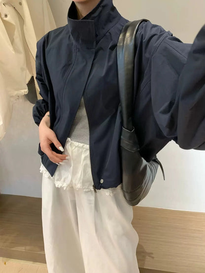 Loose Casual Women's ort Jaet Spring Summer New Sle Windbreaker Outerwear Sun Protection Zipper Design Commute Sle