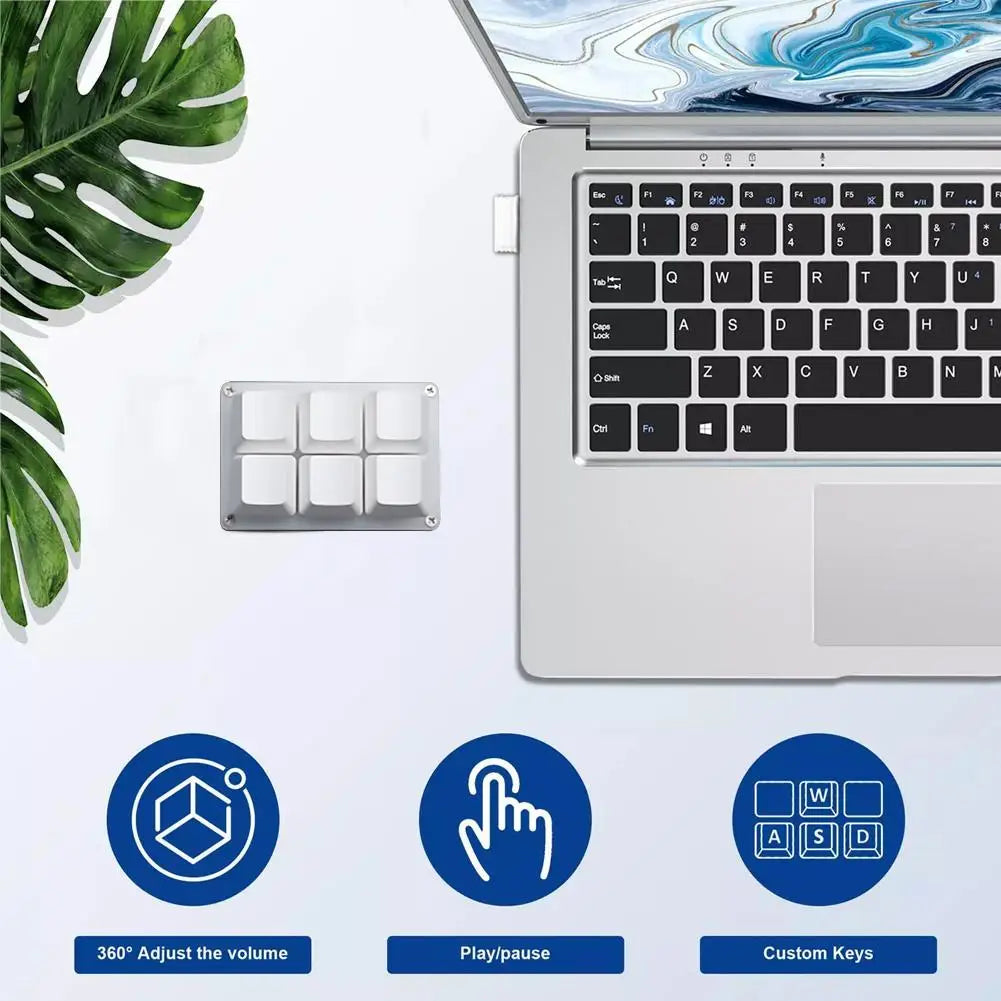 Mini 6 Keys Keyboard Bluetooth Custom Keypad Wireless Rechargeable Shortcut Dual Macro Hardware Keyboard Programmable Drawing