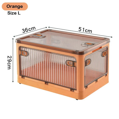 Foldable Storage Box Closet Organizer with Wheels Outdoor Stackable Sundries Organizer Clothes Quilts Toys Books Storage Box