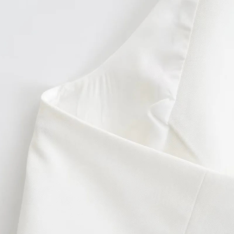 KEYANKETIAN Summer New Single-Row Buttoned-Up Hanging Neck Ultra Short Waistcoat Vest Women's Casual Backless Suspender Top