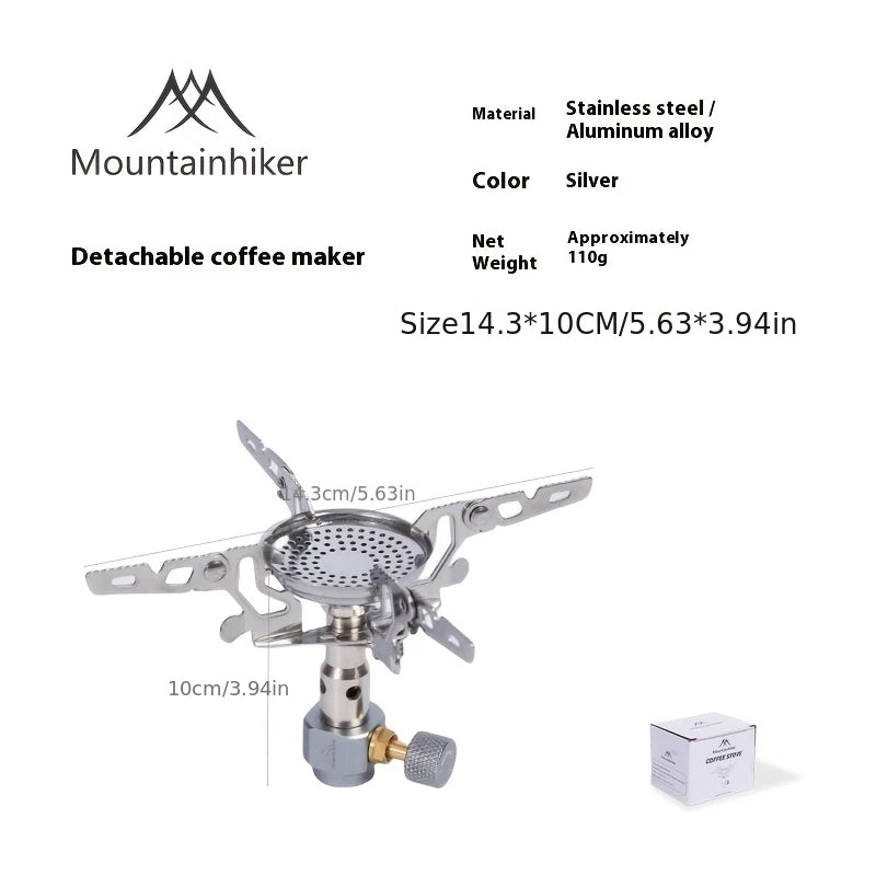 Portable outdoor picnic camping coffee stove, small stove, suitable for camping, lightweight stove mini stove head, butane stove