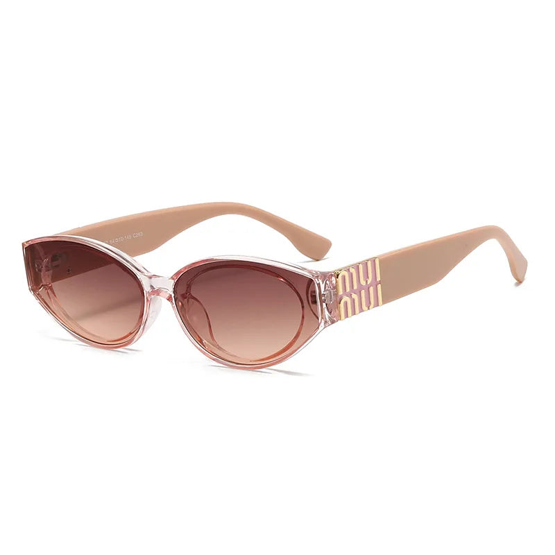 Luxury Glamour Sunglasses For Women And Men Oval Minimalist Fashion Brand Sun Glasses Unisex Stylish Shades UV400