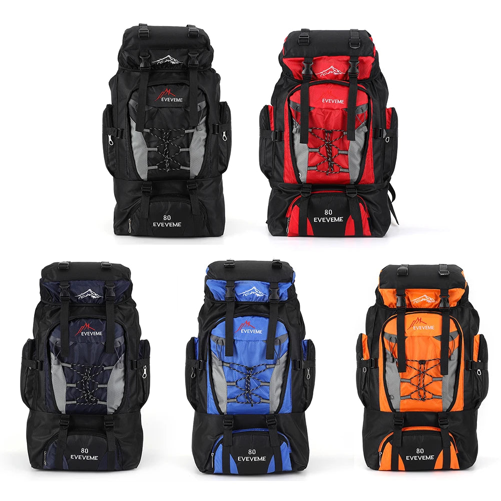 80L Waterproof Hiking Camping Backpack Trekking Bag Rucksack Large Capacity Travel Backpack Men Outdoor Sport Mountaineering Bag
