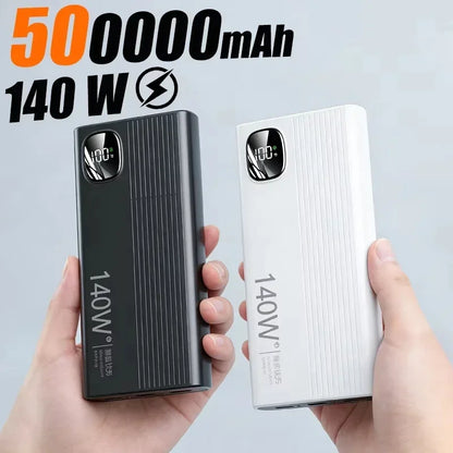 Lenovo 500000mAh 140W PowerBank Super Fast Charge Portable Powerbank External Battery Charger LED Display For iPhone