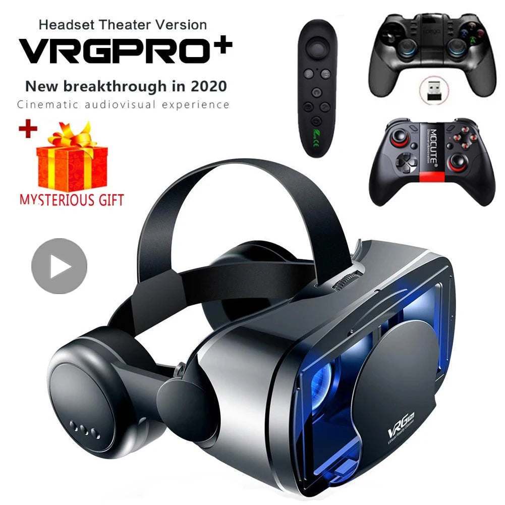 Virtual Reality 3D VR Glasses Headset Smart Helmet Smartphones Mobile Phone Lenses with Headphone Viar Binoculars Goggles Device