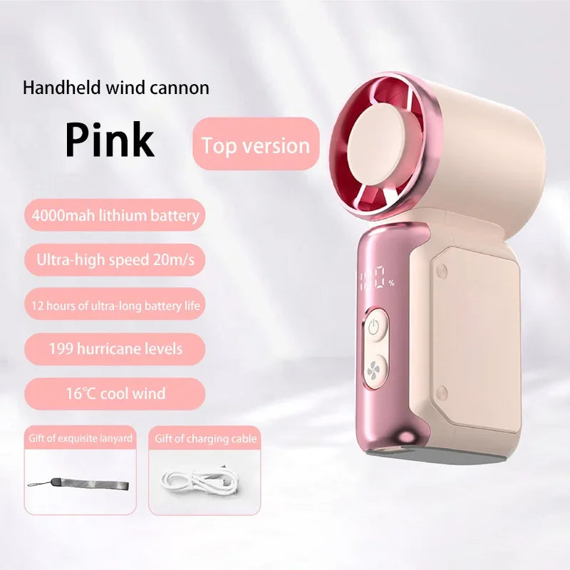 Mini Portable Handheld Fan | USB-Rechargeable | Pocket-Sized, Compact, and Quiet Fan | Ideal for Outdoor Activities, Dorm Rooms,