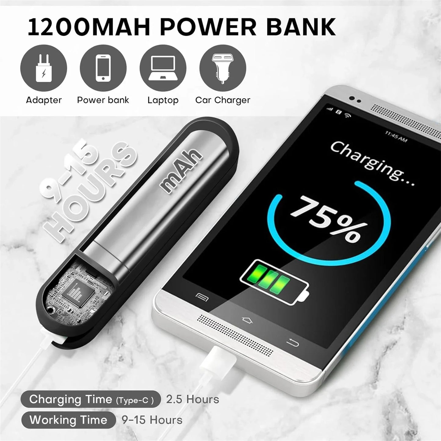 Portable Mini Handheld Fan, Small Pocket Fan, USB Rechargeable Personal Fan with Power Bank, Travel Essentials for Women