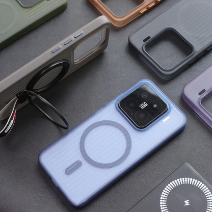 Soft Corrugated Magnetic Back Case For Xiaomi Mi 13 14 15 Pro 17 ProMax Shockproof Matte Clear Cover