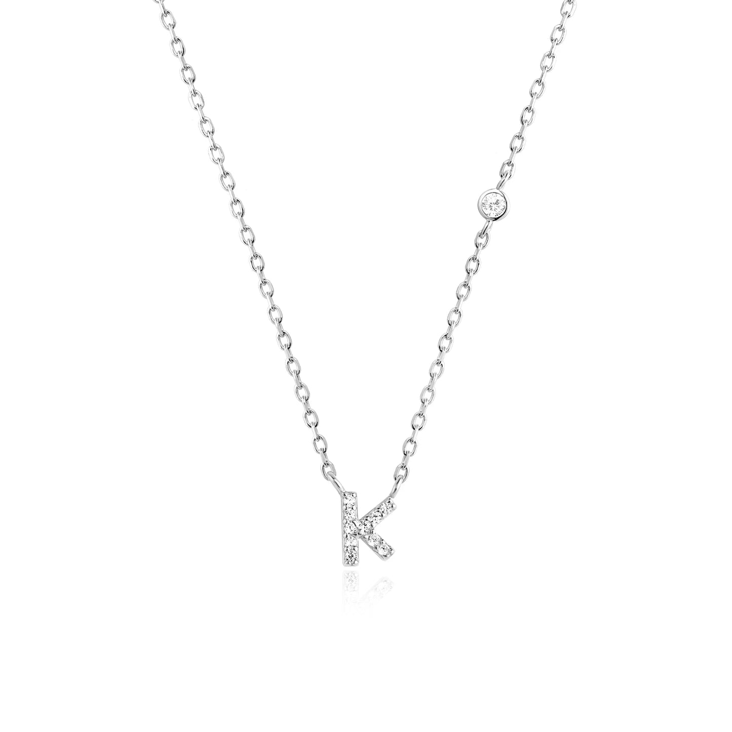 VEWANT New 925 Sterling Silver Monogram Initial Letter A M Pendant Long Chain Necklace Crystal Fine Jewelry Luxury Fine Jewelry