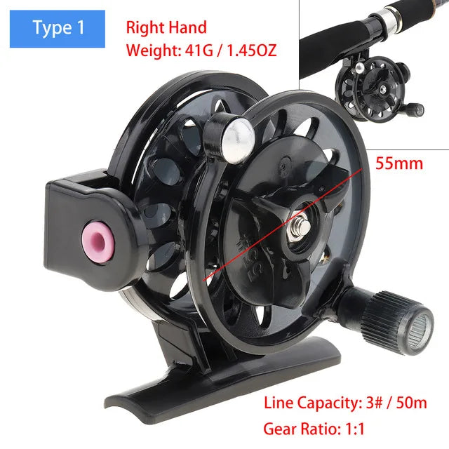 Mini Winter Ice Fishing Reel Ultralight 50mm 55mm 60mm Hand Reel Fly Fishing Line Wheel Carp Spool Pesca  Tackle