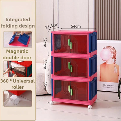 Bedroom Storage Box Clothing Cabinet Organizing Foldable Living Room Storage Cabinet Stationery Toy Organization Boxes Kitchen