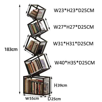 Modern Living Room Decor Iron Art Shelf Office Study Bookcase Multi-layer Storage Rack for Organizing Books And Decorations