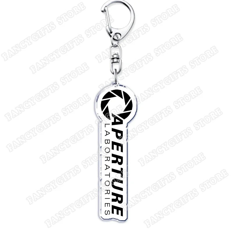 Trending Video Game Keychains for Accessories Bag Glados Aperture Laboratories Science Keyrings Jewelry Gamer Fans Gaming Gifts