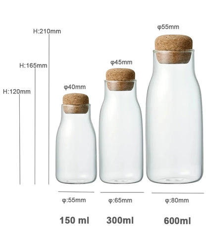 Glass seal jar transparent  coffee storage jar cork household glass tea Kitchen jar Glass sealed tank glass food storage jars