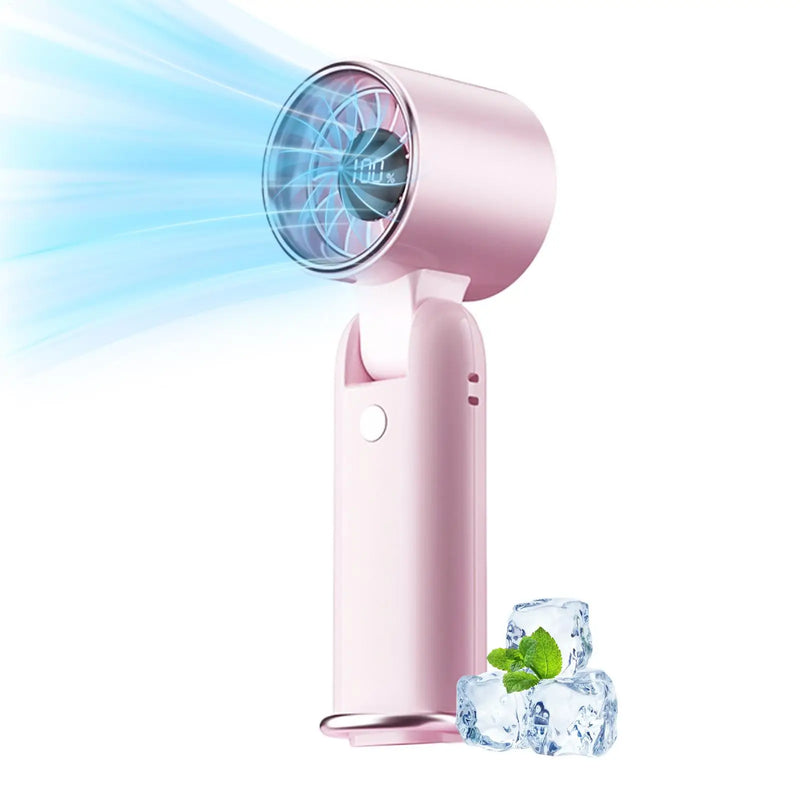 Portable Handheld Fan 100-Speed Low Noise Turbine Air Blower Foldable 3600mah USB Rechargeable Personal Fan For Home Office