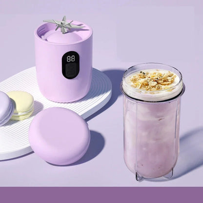Portable Blender with Lid 500ML Rechargeable Wireless Orange Juicer 16 Stainless Blades USB Smoothie Vegetables Fruits Mixer