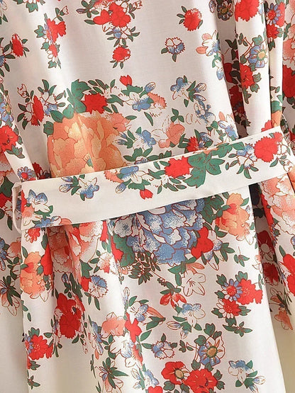 Multi Floral Print Rayon Bohemian Kimono wedding robe Women Batwing Sleeves Happie Short Robe Boho  Bridesmaid Cover-ups