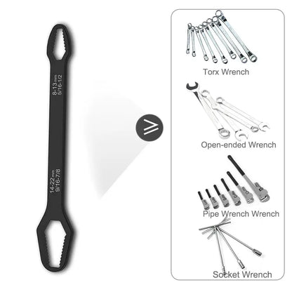 8-22mm 3-17mm Double End Universal Wrench Multifunctional , Self-Tightening Wrench Repair Tools Double Ended Wrench