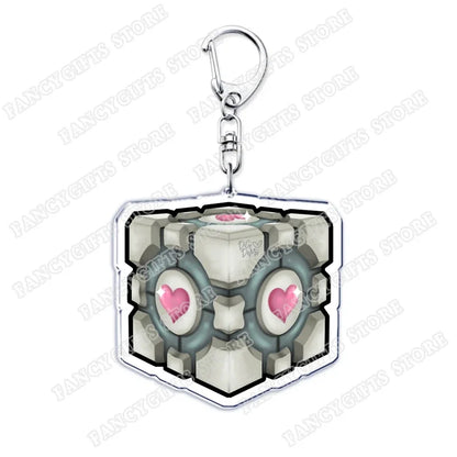 Trending Video Game Keychains for Accessories Bag Glados Aperture Laboratories Science Keyrings Jewelry Gamer Fans Gaming Gifts