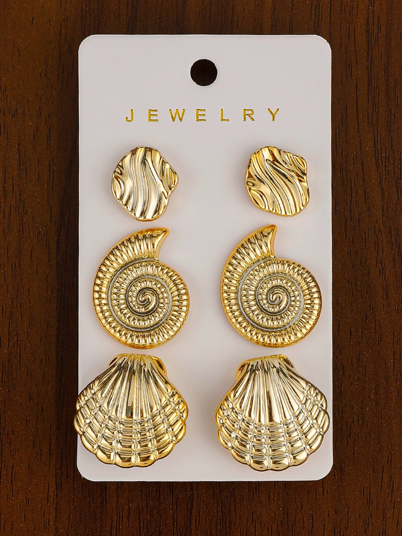 3-12pairs Fashion Minimalist Design, Plastic Material With Starfish, Seashell, Conch Multi-Element Earrings