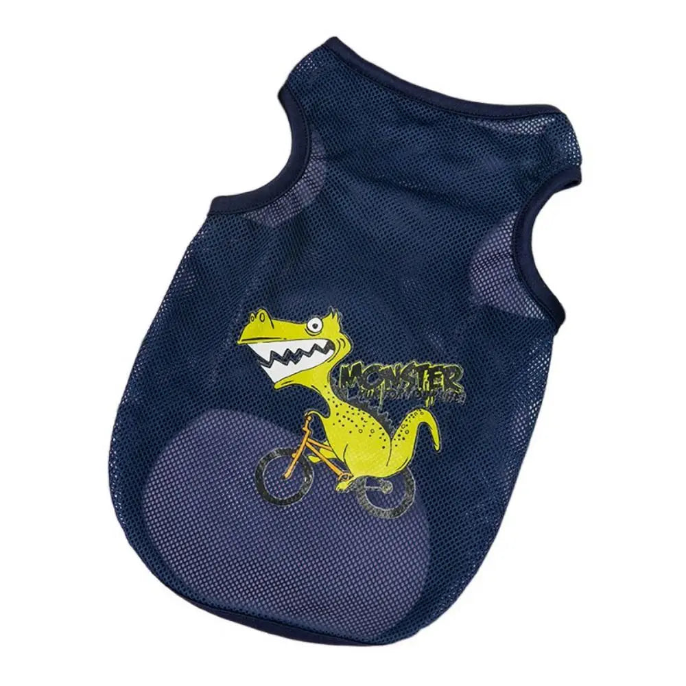 Cute Cartoon Pet Dog Clothes Summer Thin Mesh Dog Cat Vest Cat Teddy Bear Pomy Pet Puppy Breathable Cool Clothing Dog Costume