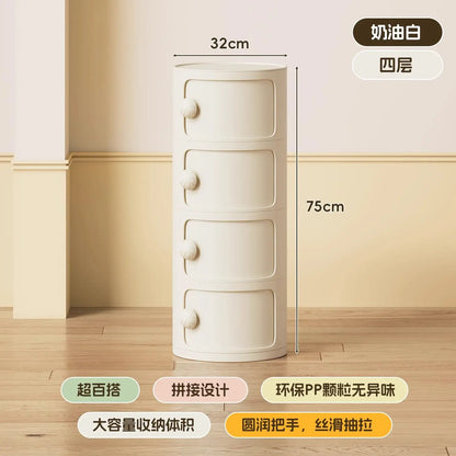 Modern Simple Home Bedroom Bedside Table Nightstands Creative Round Storage Locker Cabinet Nightstand Side Tables Furniture