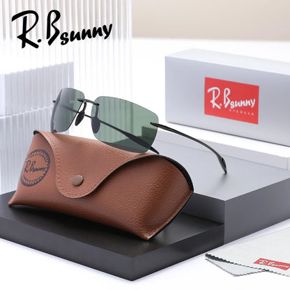 Men‘s Classic Rimless Sunglasses Women Male Outdoor Driving Sports Golf Rectangle Ultralight Frame Glasses UV400 Eyewear