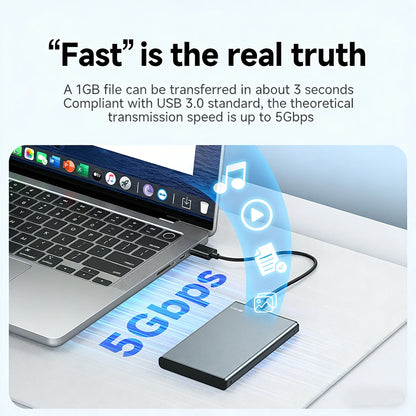 Kebidumei USB 3.0 To 2.5 Inch Hard Drive Case SATA HDD SSD Enclosure 5Gbps External Hard Drive Disk Aluminum Box for PC Laptop