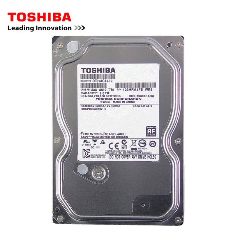 LS Toshiba Desktop Hard Drive 3.5-Inch Built-In Mechanical Hard Drive SATA3 6Gb/S Hard Drive 500GB 1TB 2TB 5700-7200 RPM Buffer