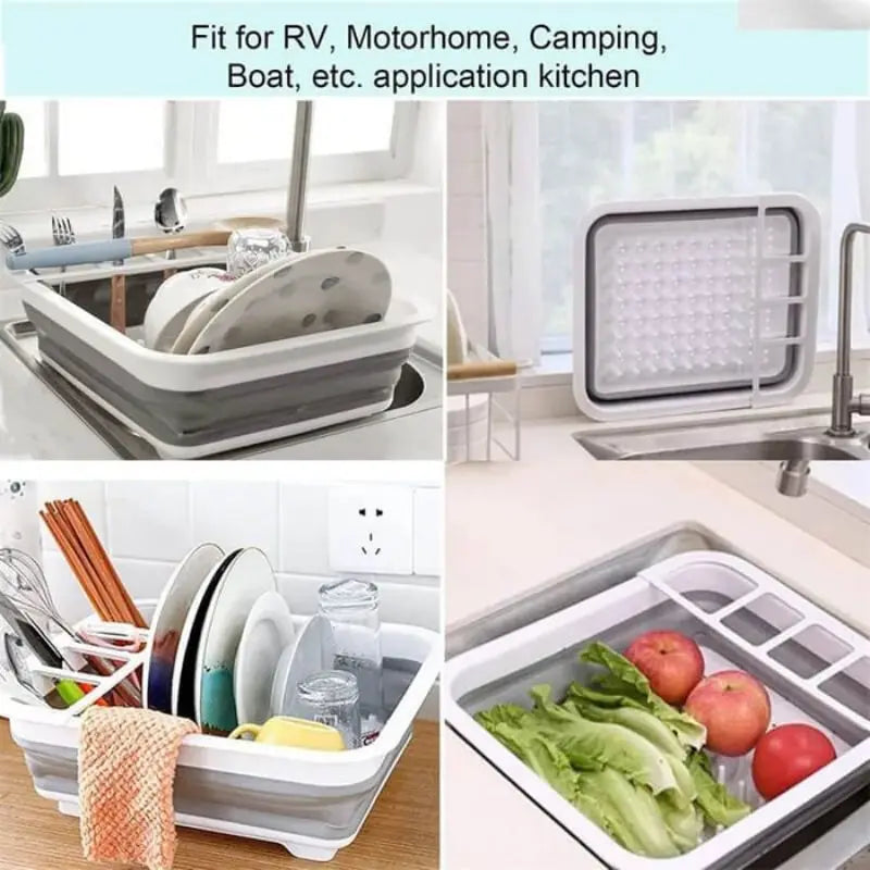 Kitchen Foldable Dish Rack With Drainer Portable Fold Drying Shelf Dish Drainer Foldable Dish Rack Bowl Plate Dish Drying Rack