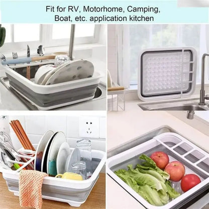 Kitchen Foldable Dish Rack With Drainer Portable Fold Drying Shelf Dish Drainer Foldable Dish Rack Bowl Plate Dish Drying Rack