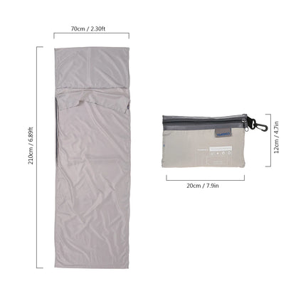 Outdoor Travel Camping Hiking Polyester Pongee Healthy Sleeping Bag Liner with Pillowcase Lightweight Business Trip Hotel