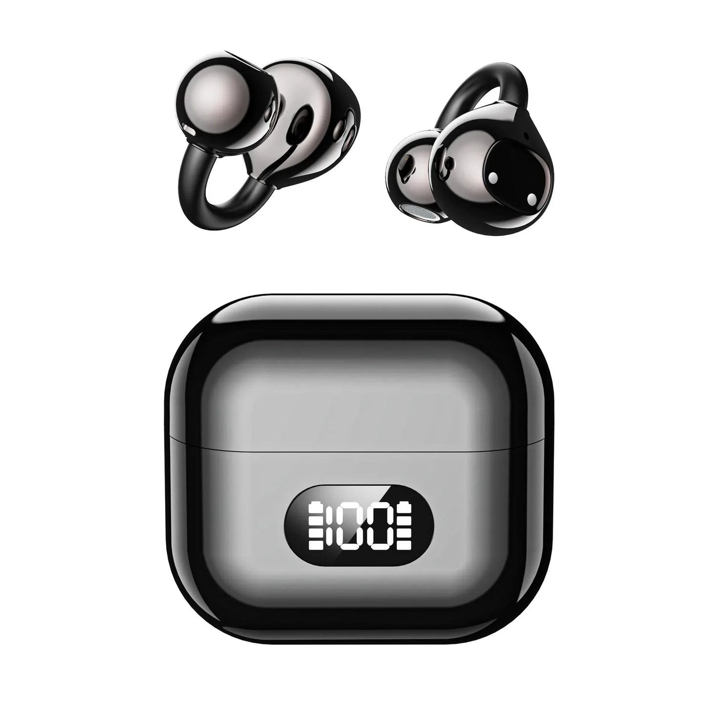 Ear Clip Style Open Ear Earbuds Wireless Bluetooth Stereo Audio Clear HD Calls Touch Controlled Portable Headphones for Sports