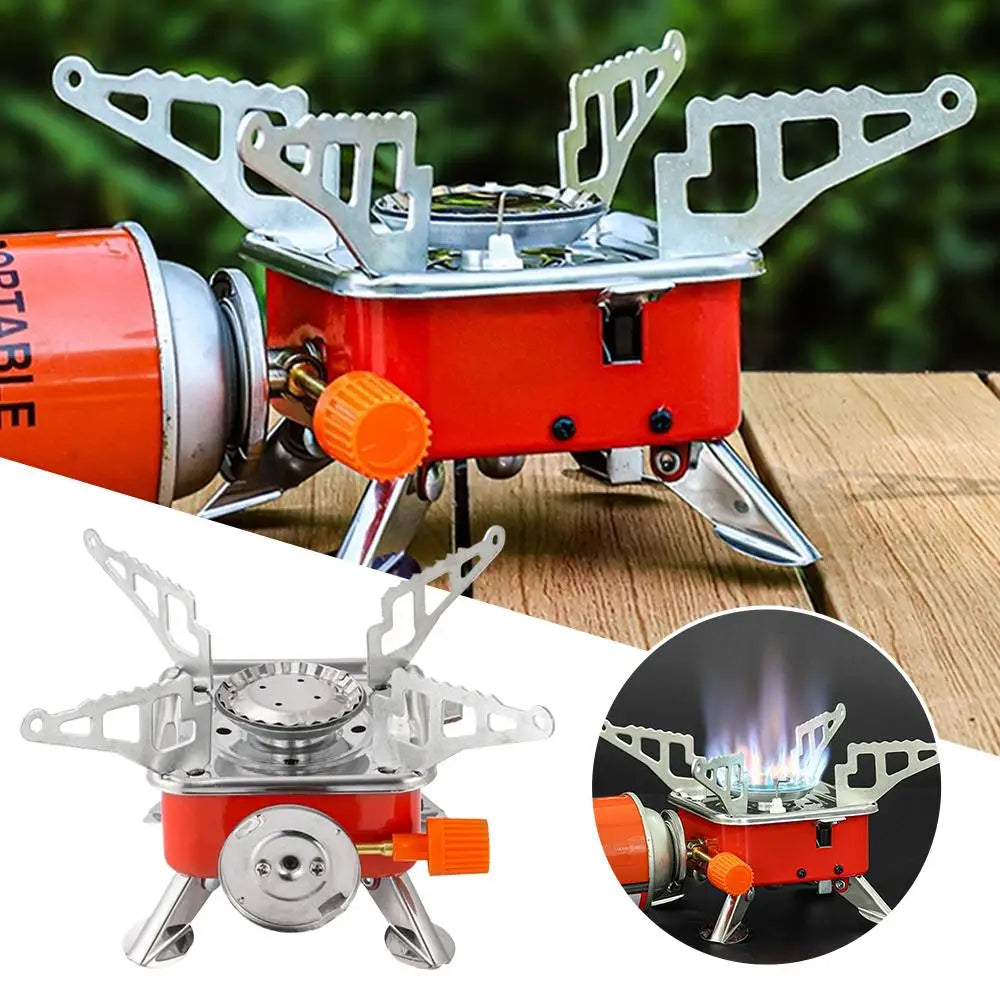 3500W Windproof Camping Gas Stove Foldable Portable Outdoor Burner with Piezo Ignition Lightweight Backpacking Stove for Hiking