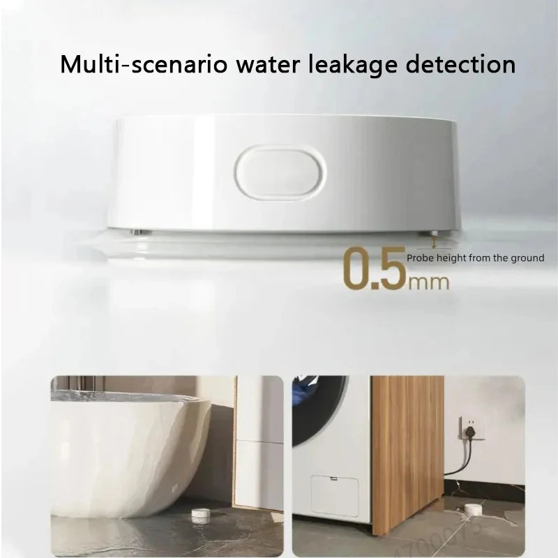 Xiaomi Water Leak Sensor 2 Bluetooth 5.2 Water Immersion Detector Soaking Sound and Light Alarm Remote Control with Mi Home APP