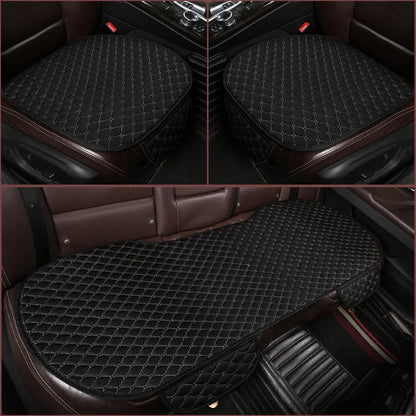 3Pcs Cotton and linen Car Seat Cover Set Universal Car Seat Cover Cushion All Season Car Seat Protector Interior Car Accessories