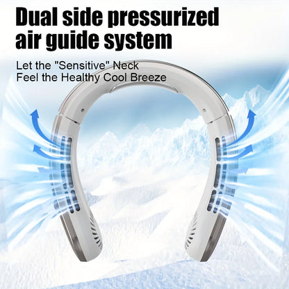 Lenovo Digital Display Neck Hanging Fan Portable 5 Speed Ultra Hanging Neck Fan USB Rechargeable Refrigeration Leafless Fan