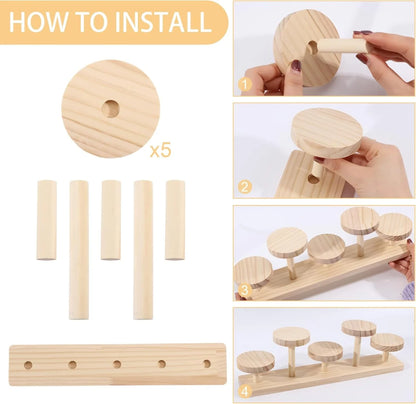 Wooden display rack with storage rack - Multi-layer storage box for jewelry.superior plants - for jewelry bead display