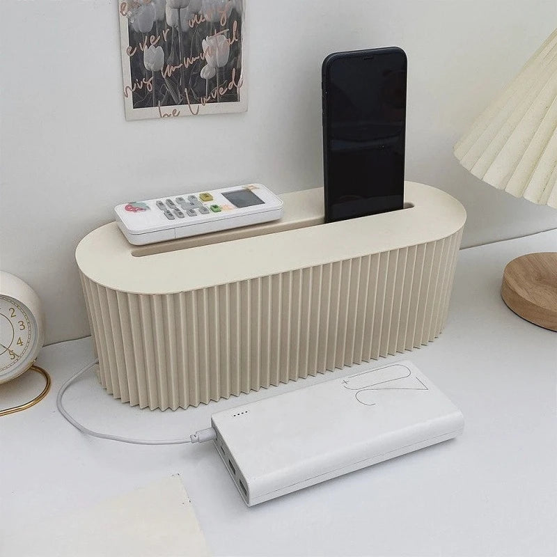 Large Capacity Wire Management Box Dustproof Desktop Organizer for Power Strips Chargers Cables Data Line Storage Case
